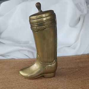 Vintage Brass Riding Boot. Door Stop, Bookend. Equestrian Decor, Ralph Lauren